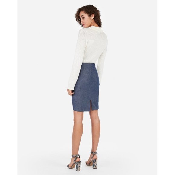 NWT Express High Waisted Pintucked Pencil Skirt 18 - Picture 3 of 4